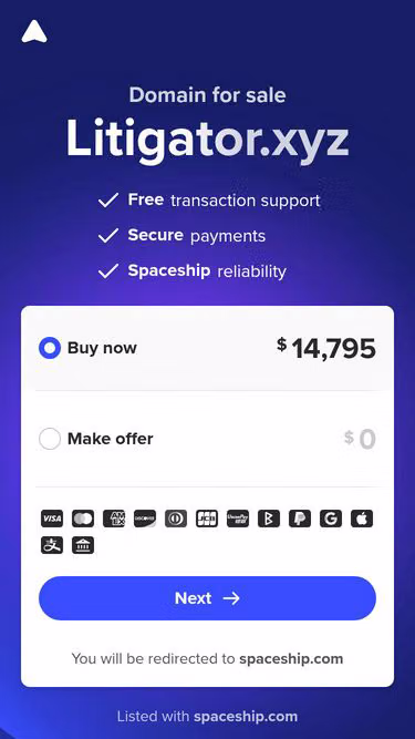 Screenshot of litigator.xyz
