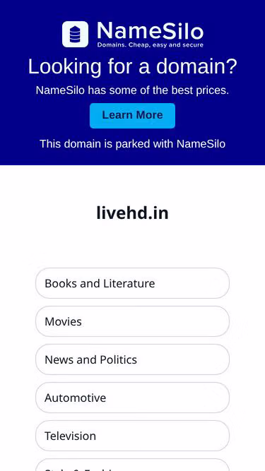 Screenshot of livehd.in