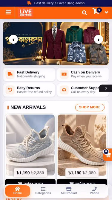 Screenshot of liveshopping.com.bd