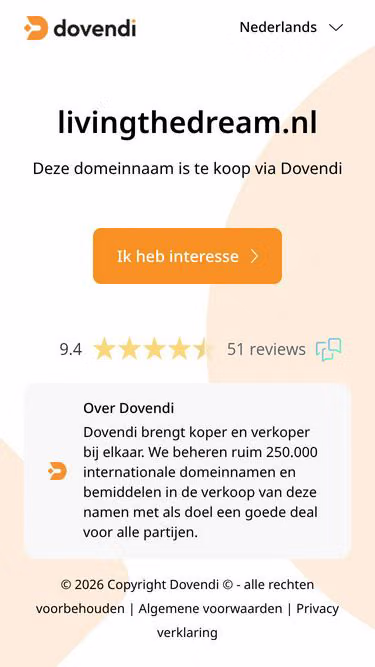 Screenshot of livingthedream.nl