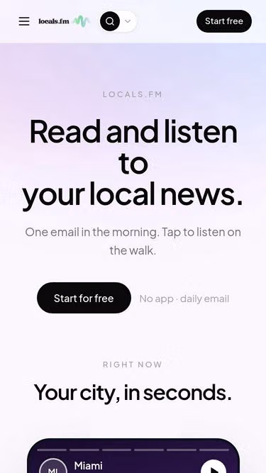Screenshot of locals.fm