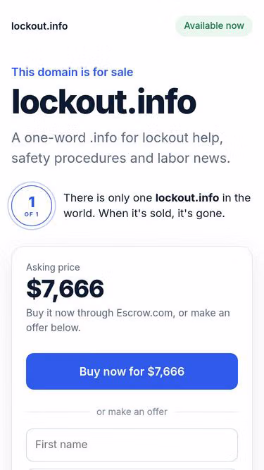 Screenshot of lockout.info