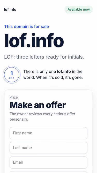 Screenshot of lof.info