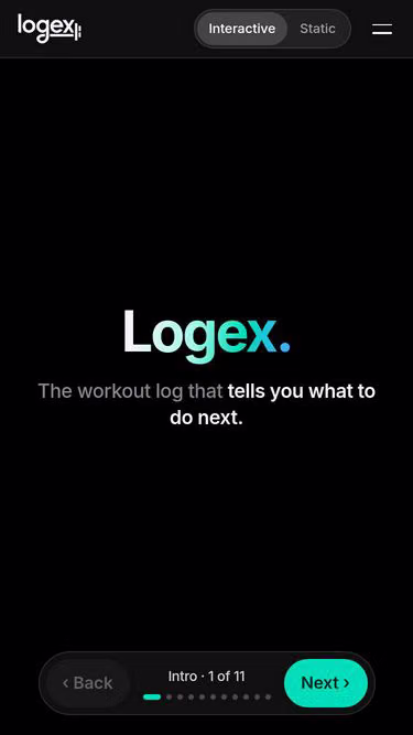 Screenshot of logex.fit