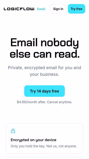 Screenshot of logicflow.email