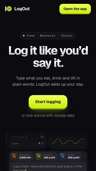 Screenshot of logout.fit