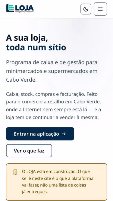 Screenshot of loja.cv