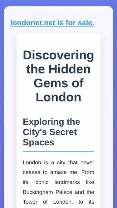 Screenshot of londoner.net