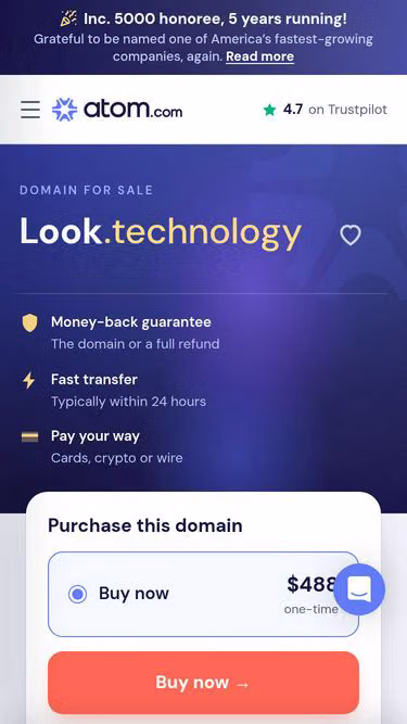 Screenshot of look.technology