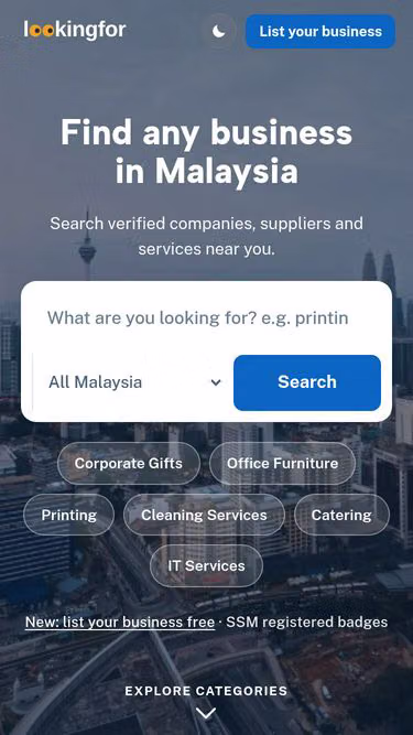 Screenshot of lookingfor.com.my