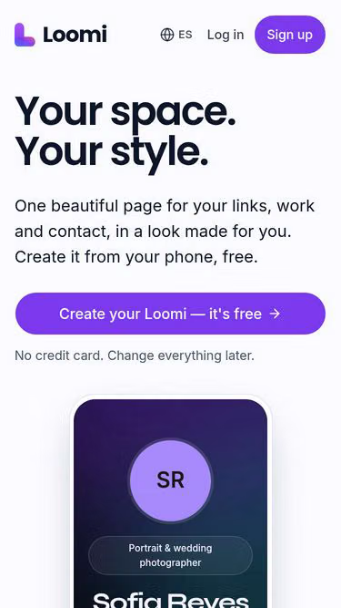 Screenshot of loomi.bio
