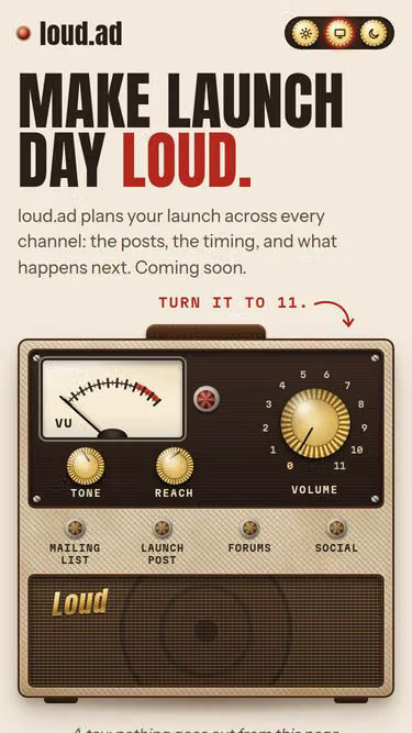 Screenshot of loud.ad