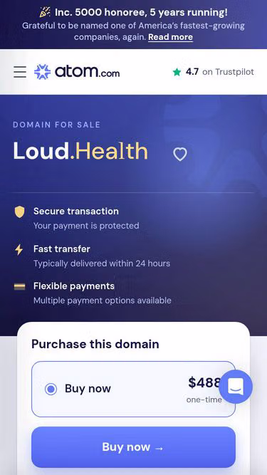 Screenshot of loud.health