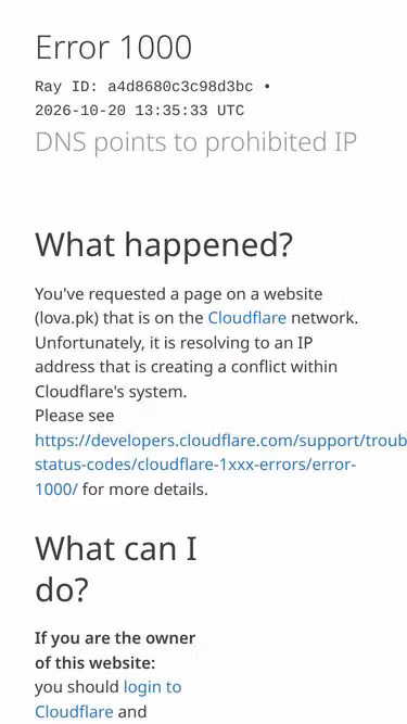 Screenshot of lova.pk