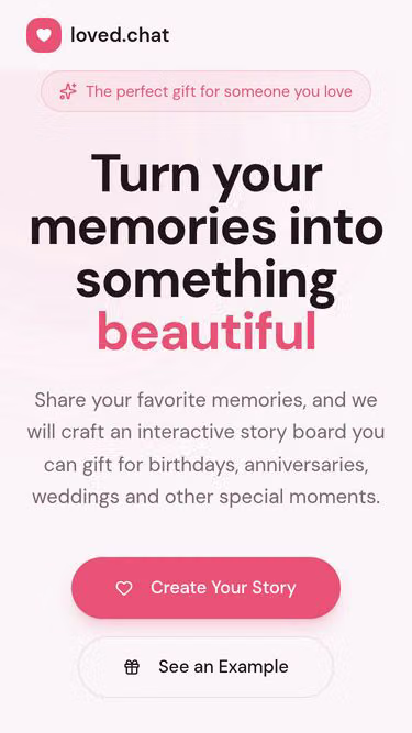 Screenshot of loved.chat