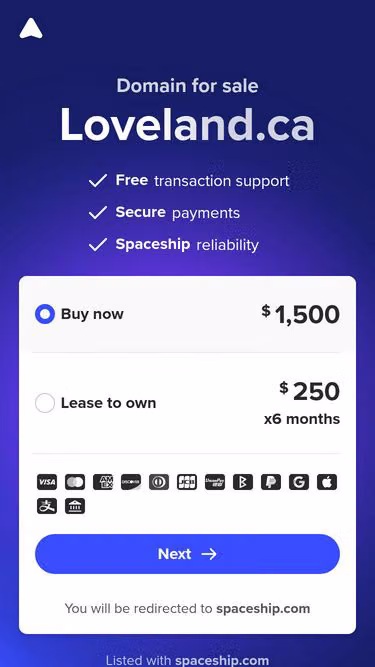Screenshot of loveland.ca