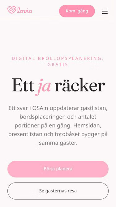 Screenshot of lovio.se