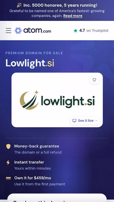 Screenshot of lowlight.si
