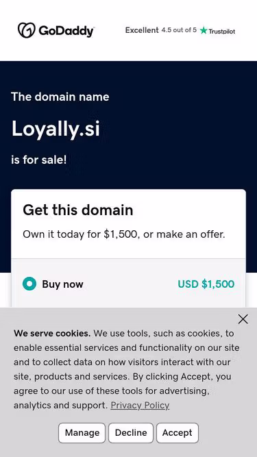 Screenshot of loyally.si
