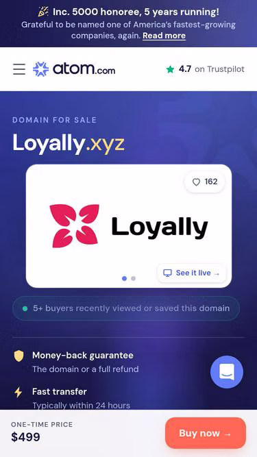 Screenshot of loyally.xyz