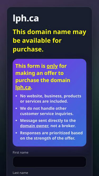 Screenshot of lph.ca