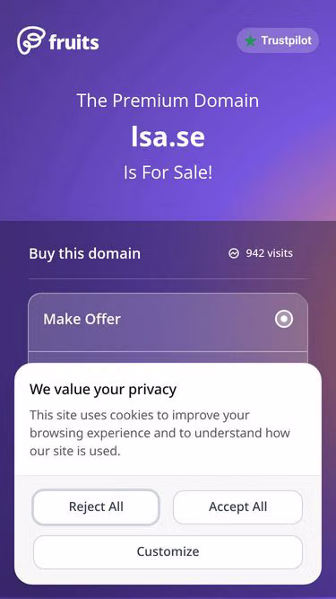 Screenshot of lsa.se