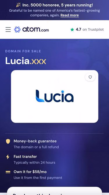 Screenshot of lucia.xxx