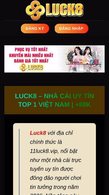 Screenshot of luck8.reise