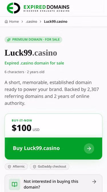 Screenshot of luck99.casino