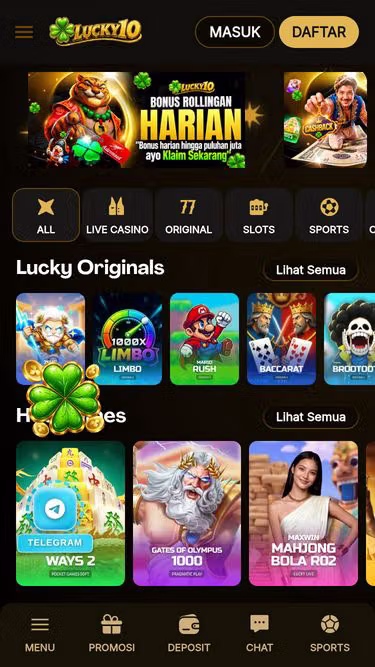 Screenshot of lucky10.ink