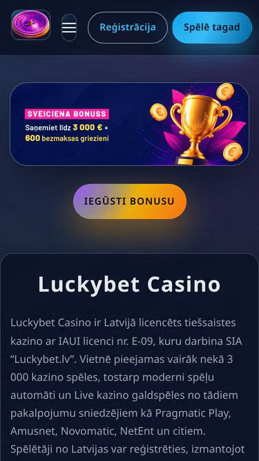 Screenshot of luckybet.com.lv