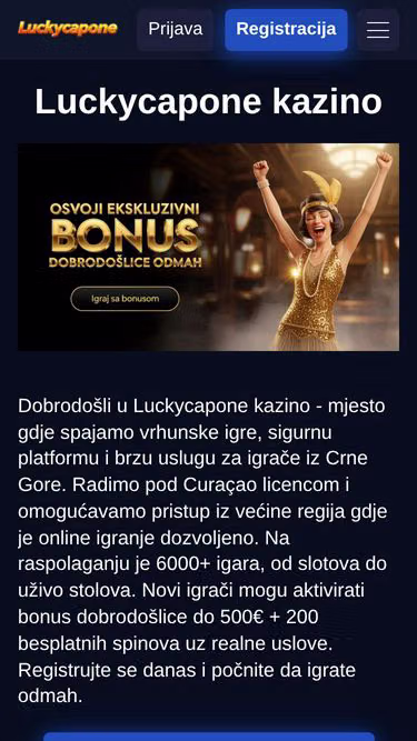 Screenshot of luckycapone.me