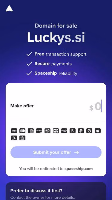 Screenshot of luckys.si