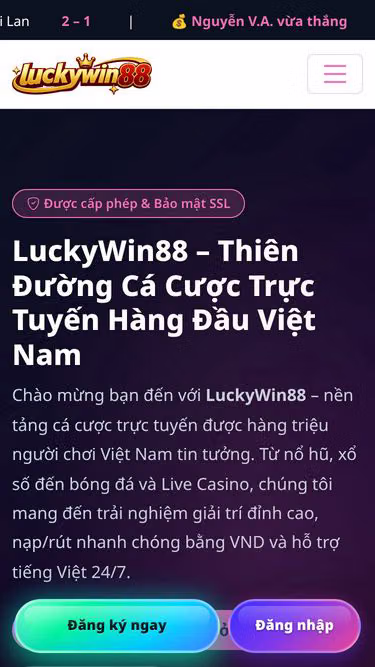 Screenshot of luckywin88.my