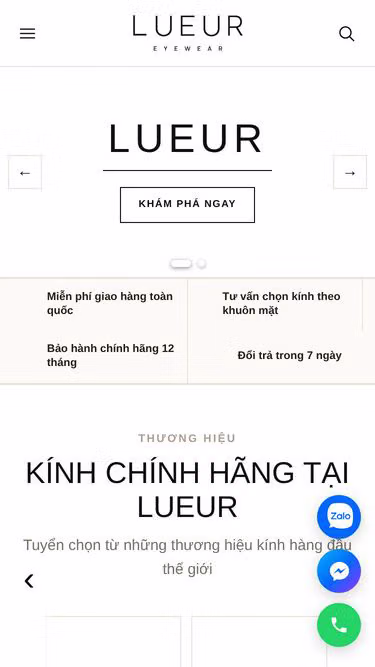 Screenshot of lueur.vn