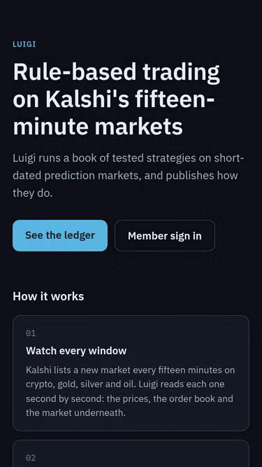 Screenshot of luigi.trade