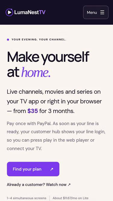 Screenshot of lumanest.tv