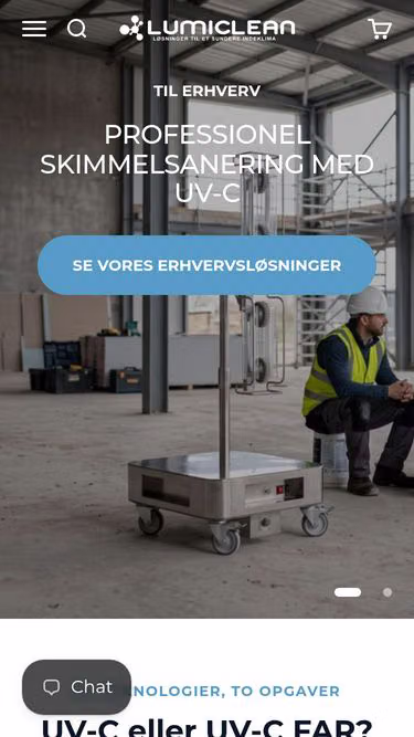 Screenshot of lumiclean.dk