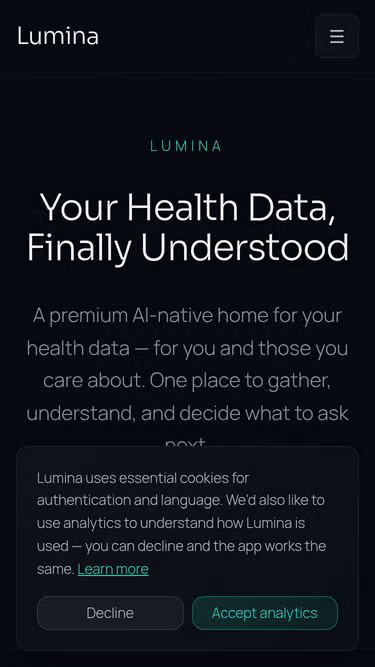 Screenshot of lumina.guide