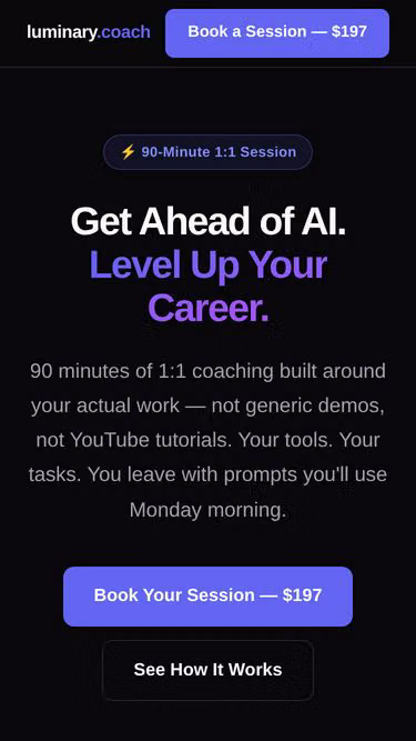 Screenshot of luminary.coach