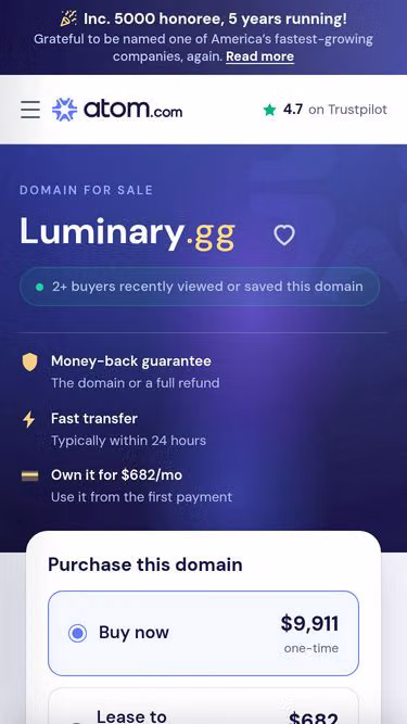 Screenshot of luminary.gg