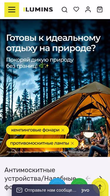 Screenshot of lumins.ru
