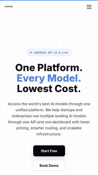 Screenshot of lumirise.ai