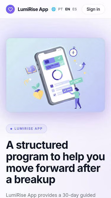 Screenshot of lumirise.app
