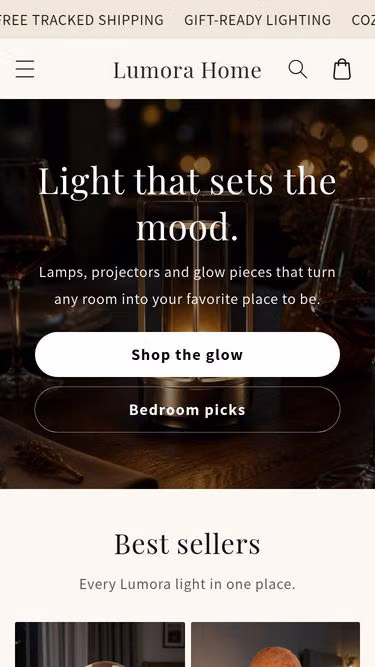 Screenshot of lumorahome.shop
