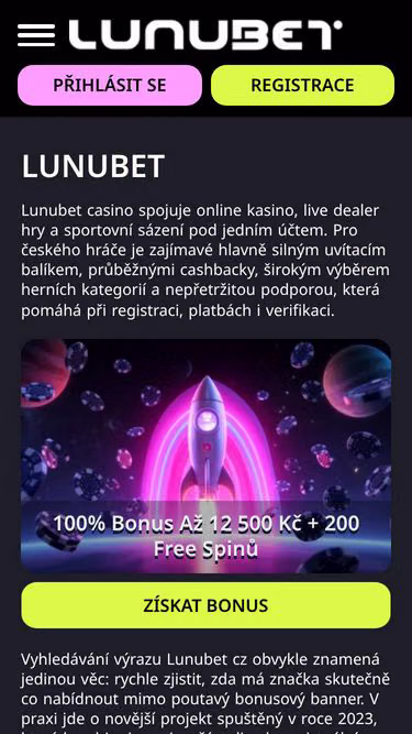 Screenshot of lunubet.cz