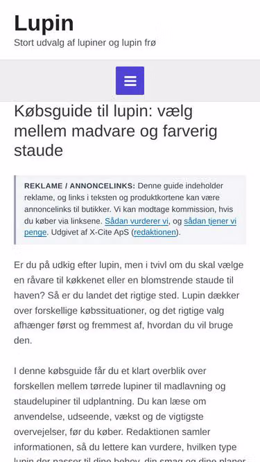Screenshot of lupin.dk