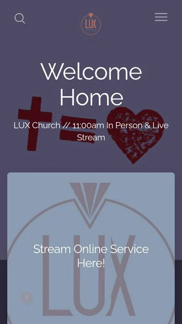 Screenshot of lux.church