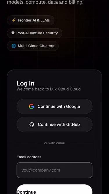 Screenshot of lux.cloud