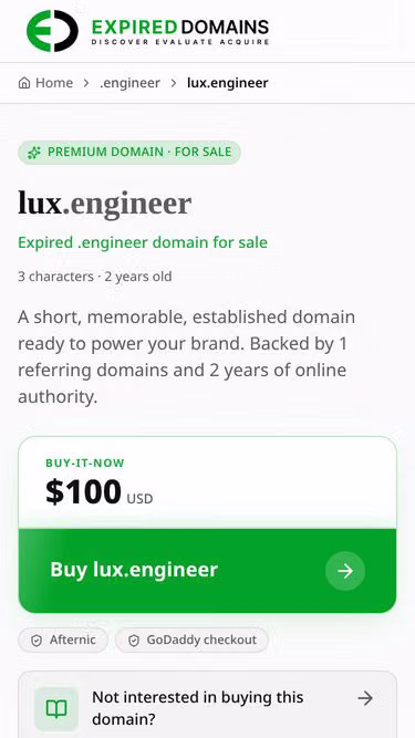 Screenshot of lux.engineer